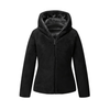 Dä ladies quiltierte kapuzenfleecejacke - stylische schwarze wendewinterjacke