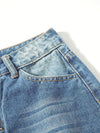 Hellblaue denim-jeans - trendige damen hose mit knopfverschluss