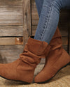 Lässigi slouch ankle boots - stilvolli damen suede boots