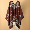 Poncho - klassischer winter-poncho für damen mit geometrischem design