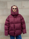 Winterjacke mit abnehmbarer kapuze – warme winddichte damenjacke im oversized design aus baumwolle