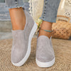 Slip-on wildleder sneaker - lässige damenschuhe mit wedge-sohle