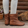 Trendige damen ankle boots - lässige flache stiefel mit gerafftem design