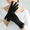 Elegante handschuhe - stilvolle damenhandschuhe mit goldfarbener hardware