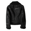 Shearling-Bikerjacke – Stilvolli Damenjacke us Wildleder