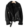 Shearling-Bikerjacke – Stilvolli Damenjacke us Wildleder