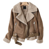 Shearling-Bikerjacke – Stilvolli Damenjacke us Wildleder