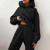 2-teiliges lounge-outfit - stylische damen hoodie- und jogger-kombination