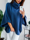 Batwing poncho - modischer oversized pullover für damen