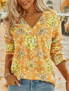 Damen boho style shirt - elegante gemusterte langarmbluse