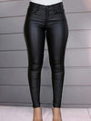 Schwarze high-waist skinny jeans - trendige damen trousers aus kunstleder