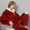 Fluffy pyjama-set - ladies ultraweiche fleece-schlafkleidung