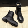 Schwarzi schnürrstiefel - robuste damenstiefel aus veganem leder