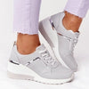 Damen freizeit sneaker - stylische atmungsaktive sneakers mit keilabsatz