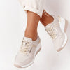 Damen freizeit sneaker - stylische atmungsaktive sneakers mit keilabsatz