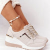 Damen freizeit sneaker - stylische atmungsaktive sneakers mit keilabsatz