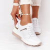 Damen freizeit sneaker - stylische atmungsaktive sneakers mit keilabsatz