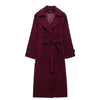 Woll-trenchcoat - eleganter langer roter damenmantel