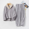 2-teiliges fleece-loungewear-set - gemütliches damenpyjama-set