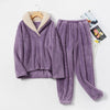 2-teiliges fleece-loungewear-set - gemütliches damenpyjama-set