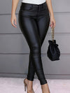 Schwarze high-waist skinny jeans - trendige damen trousers aus kunstleder