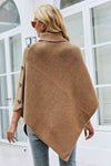 Damen poncho pullover - stylischer strick mit hohem kragen