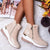 Damen stiefeletten - stilvolle wedge-heel schuhe mit reissverschluss