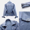 Denim-Damenjacke – Stilvolli blaue Bikerjacke