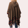 Wollponcho - elegante damen winterumhängetuch mit fransen