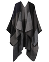 Poncho - stylischer oversize farbkombination poncho für damen