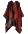 Poncho - stylischer oversize farbkombination poncho für damen