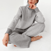 2-teiliger loungewear-set - stilvolle graue strickbekleidung für damen