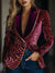 Zebra-muster blazer - ankola rot damen samt-lapel blazer