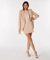 Schicker beige Blazer mit doppelten Knöpfen - Martinecouture.ch