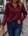 Quarter-zip pulli - texturiert für damen