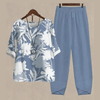 2-teiliger damenanzug mit schmetterlingsdruck - lässige loungewear