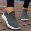 Damen slip-on trainer - luftige, gestrickte schuhe