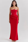 Trägerloses korsett maxi-kleid - elegante damen abendgarderobe