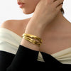 5-teilige armreif-kollektion – äusserst elegante damen-armbänder in gold und silber