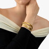 5-teilige armreif-kollektion – äusserst elegante damen-armbänder in gold und silber