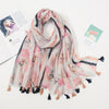 Florale pashmina schal mit fransen - stilvolle damen-schal