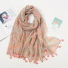 Florale pashmina schal mit fransen - stilvolle damen-schal