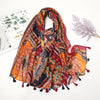 Florale pashmina schal mit fransen - stilvolle damen-schal