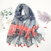 Florale pashmina schal mit fransen - stilvolle damen-schal