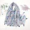 Florale pashmina schal mit fransen - stilvolle damen-schal