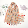 Florale pashmina schal mit fransen - stilvolle damen-schal