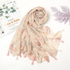 Florale pashmina schal mit fransen - stilvolle damen-schal