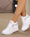 Wedge sneakers - stilvolle damen high-top schuhe mit reissverschluss-detaillierung