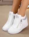 Wedge sneakers - stilvolle damen high-top schuhe mit reissverschluss-detaillierung