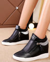 Wedge sneakers - stilvolle damen high-top schuhe mit reissverschluss-detaillierung